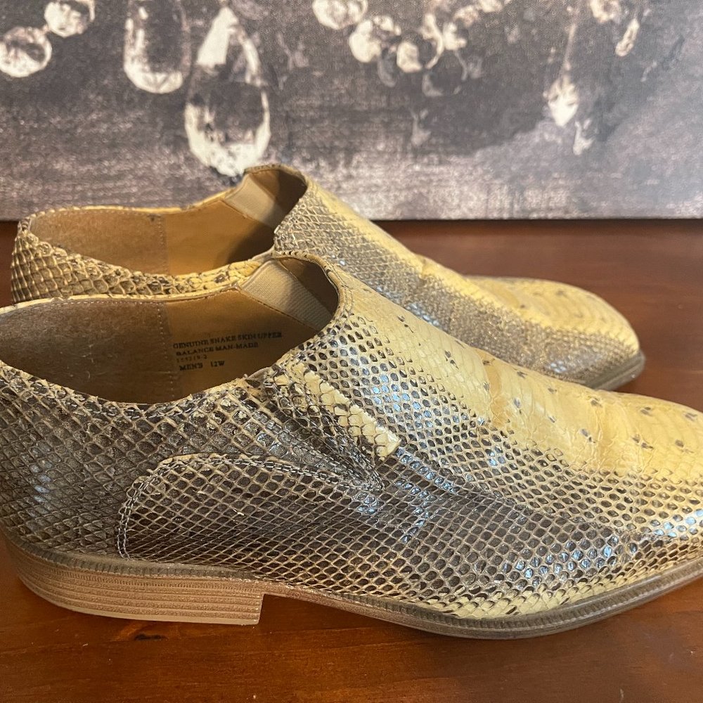 Giorgio Brutini "Felix" Undyed Natural Genuine Snakeskin Slip-On Loafers
